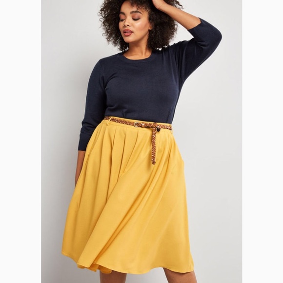 Modcloth Dresses & Skirts - Breathtaking Tigerlillies Skirt in Goldenrod